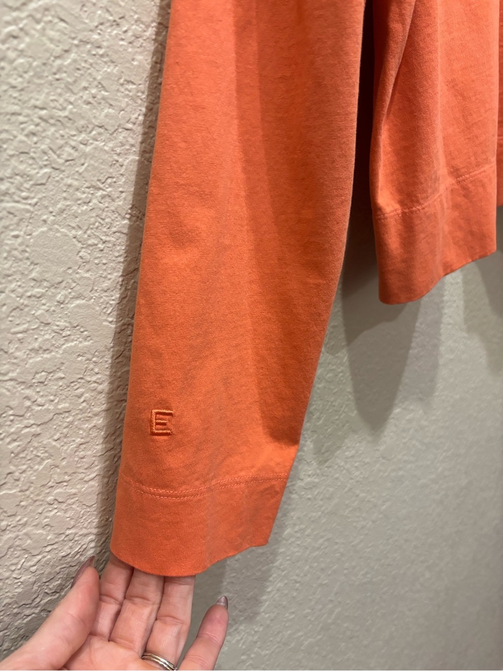 Everlane Retro Jersey Cropped Hoodie Orange Sweatshirt XS Organic Cotton - Picture 11 of 12